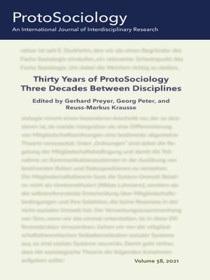 cover image of Thirty Years of ProtoSociology--Three Decades Between Disciplines